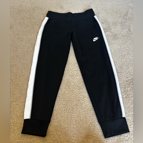 Nike Other - Nike Kids Black Joggers with White Side Panels - Size Large